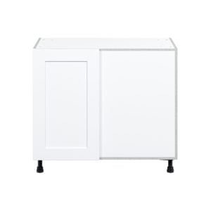 Jasmine Painted Warm White  Shaker Assembled Blind Base Corner  Cabinet Right Open (39 in. W x 34.5 in. H x 24 in. D)