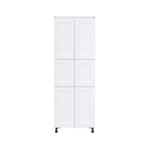 Jasmine Painted Warm White  Shaker Assembled Pantry  Cabinet with 5 Shelves (30 in. W x 84.5 in. H x 24 in. D)