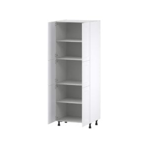 Jasmine Painted Warm White  Shaker Assembled Pantry  Cabinet with 5 Shelves (30 in. W x 84.5 in. H x 24 in. D)