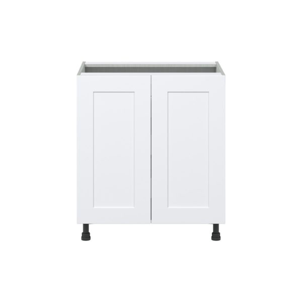 Jasmine Painted Warm White  Shaker Assembled Base Cabinet with 2 Full High Doors and 3 Inner Drawers (30 in. W x 34.5 in. H x 24 in. D)