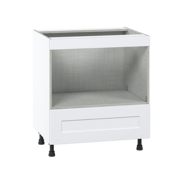 Jasmine Painted Warm White  Shaker Assembled BuiltIn Microwave Base Cabinet (30 in. W x 34.5 in. H x 24 in. D)