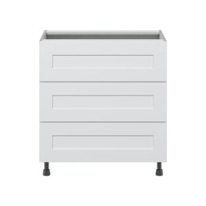 Jasmine Painted Warm White  Shaker Assembled Base Cabinet with Three 10 in. Drawers (30 in. W x 34.5 in. H x 24 in. D)