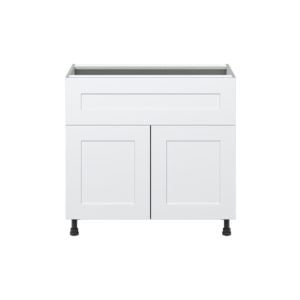 Jasmine Painted Warm White  Shaker Assembled Cooktop Base Cabinet with 2 Doors and a 10 in. Drawer (36 in. W x 34.5 in. H x 24 in. D)