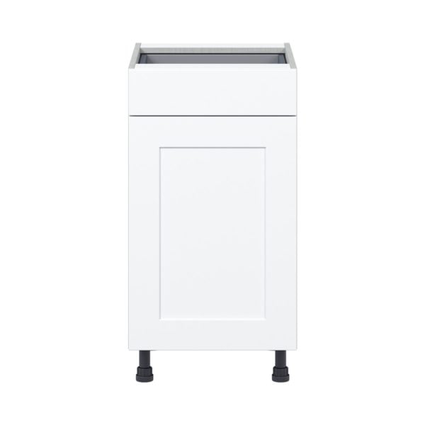 Jasmine Painted Warm White  Shaker Assembled Base Cabinet with 1 Door and 1 Drawer (18 in. W x 34.5 in. H x 24 in. D)