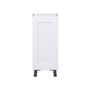 Jasmine Painted Warm White  Shaker Assembled Shallow Base Cabinet with a Full High Door and 3 Inner Drawers (15 in. W x 34.5 in. H x 14 in. D)