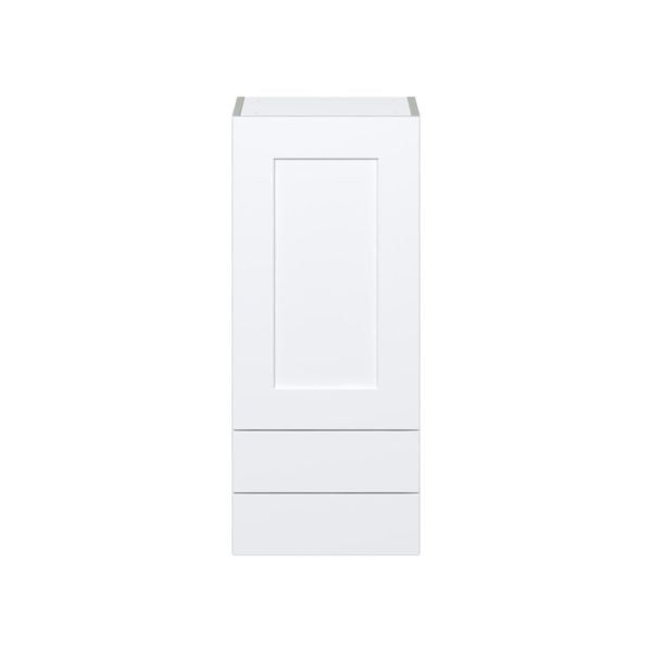 Jasmine Painted Warm White  Shaker Assembled Wall  Cabinet with a Door and Two 5 in. Drawers (15 in. W x 35 in. H x 14 in. D)