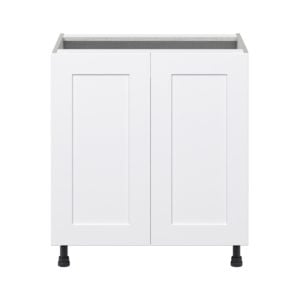 Jasmine Painted Warm White  Shaker Assembled Base Cabinet with 2 Full High Doors (36 in. W x 34.5 in. H x 24 in. D)