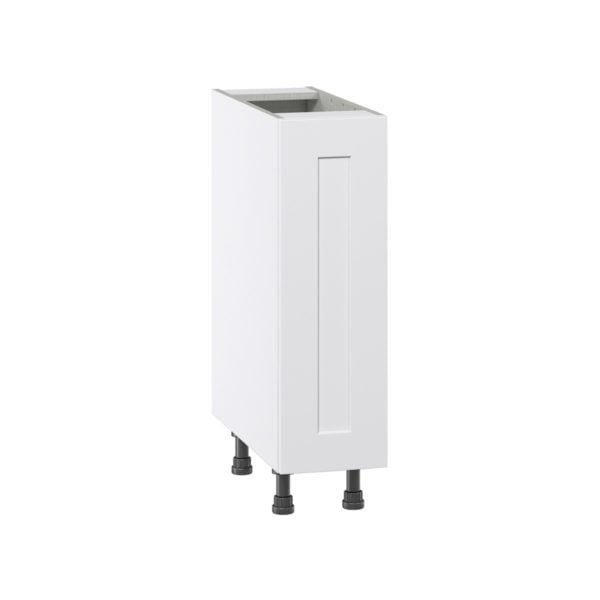 Jasmine Painted Warm White  Shaker Assembled Base Cabinet with a Full High Door (9 in. W x 34.5 in. H x 24 in. D)