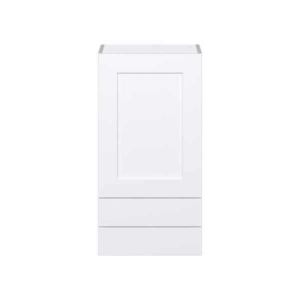 Jasmine Painted Warm White  Shaker Assembled Wall  Cabinet with a Door and Two 5 in. Drawers (18 in. W x 35 in. H x 14 in. D)