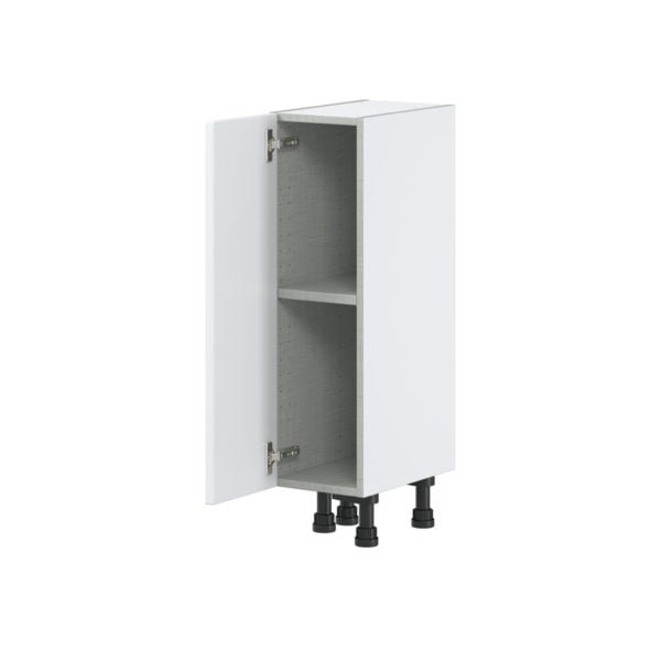 Jasmine Painted Warm White  Shaker Assembled Shallow Base Cabinet with a Full High Door (9 in. W x 34.5 in. H x 14 in. D)