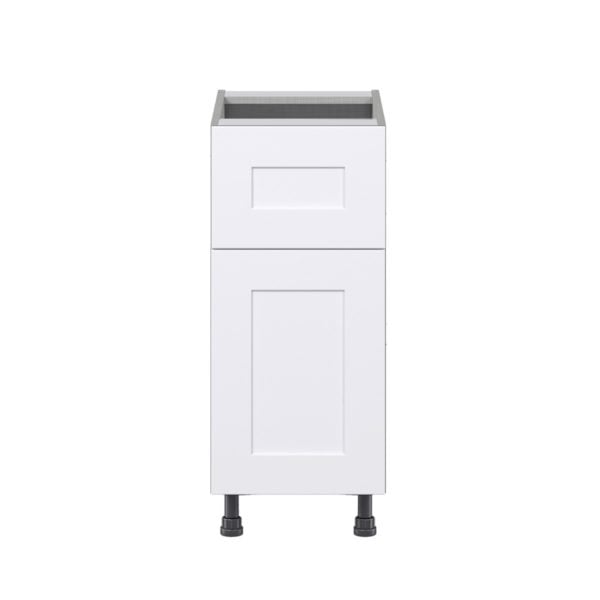 Jasmine Painted Warm White  Shaker Assembled Base Cabinet with 1 Door and 10 in. Drawer (15 in. W x 34.5 in. H x 24 in. D)