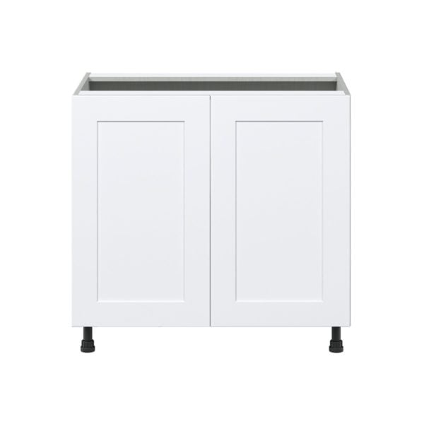 Jasmine Painted Warm White  Shaker Assembled Sink Base Cabinet with 2 Full High Doors (36 in. W x 34.5 in. H x 24 in. D)