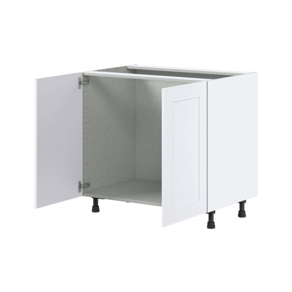 Jasmine Painted Warm White  Shaker Assembled Sink Base Cabinet with 2 Full High Doors (36 in. W x 34.5 in. H x 24 in. D)