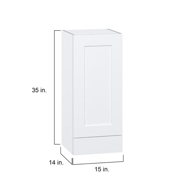 Jasmine Painted Warm White  Shaker Assembled Wall  Cabinet with a Door and a 5 in. Drawer (15 in. W x 35 in. H x 14 in. D)