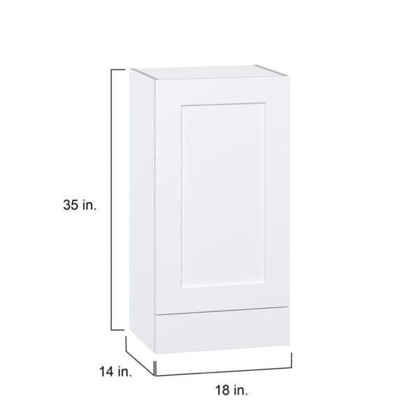 Jasmine Painted Warm White  Shaker Assembled Wall  Cabinet with a Door and a 5 in. Drawer (18 in. W x 35 in. H x 14 in. D)