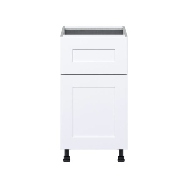 Jasmine Painted Warm White  Shaker Assembled Base Cabinet with 1 Door and 10 in. Drawer (18 in. W x 34.5 in. H x 24 in. D)