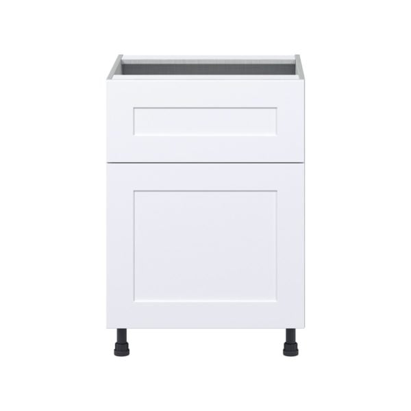 Jasmine Painted Warm White  Shaker Assembled Base Cabinet with 1 Door and 10 in. Drawer (24 in. W x 34.5 in. H x 24 in. D)