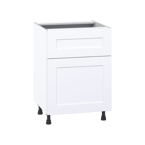 Jasmine Painted Warm White  Shaker Assembled Base Cabinet with 1 Door and 10 in. Drawer (24 in. W x 34.5 in. H x 24 in. D)