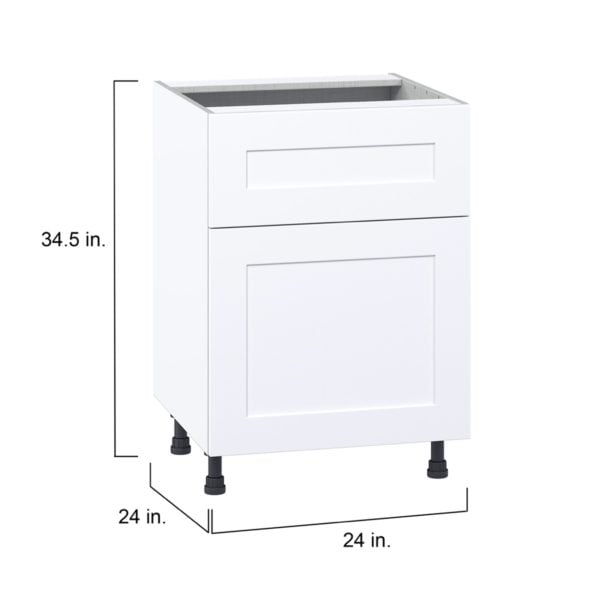 Jasmine Painted Warm White  Shaker Assembled Base Cabinet with 1 Door and 10 in. Drawer (24 in. W x 34.5 in. H x 24 in. D)