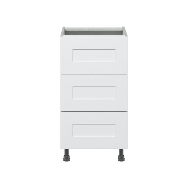 Jasmine Painted Warm White  Shaker Assembled Base Cabinet with Three 10 in. Drawers (18 in. W x 34.5 in. H x 24 in. D)