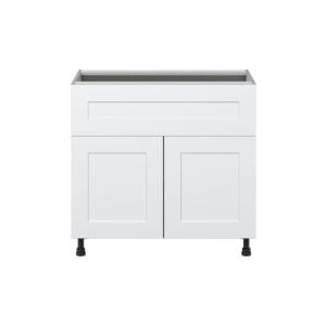 Jasmine Painted Warm White  Shaker Assembled Base Cabinet with 1 Door and 10 in. Drawer (36 in. W x 34.5 in. H x 24 in. D)