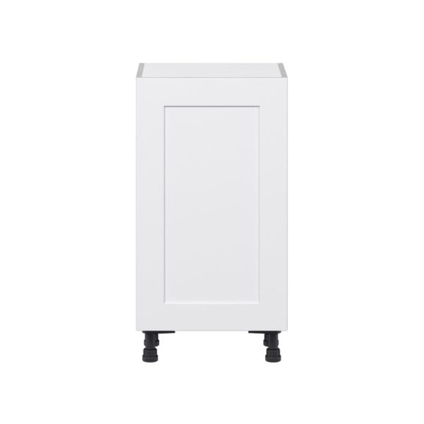 Jasmine Painted Warm White  Shaker Assembled Shallow Base Cabinet with a Full High Door(18 in. W x 34.5 in. H x 14 in. D)