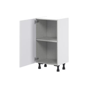 Jasmine Painted Warm White  Shaker Assembled Shallow Base Cabinet with a Full High Door(18 in. W x 34.5 in. H x 14 in. D)