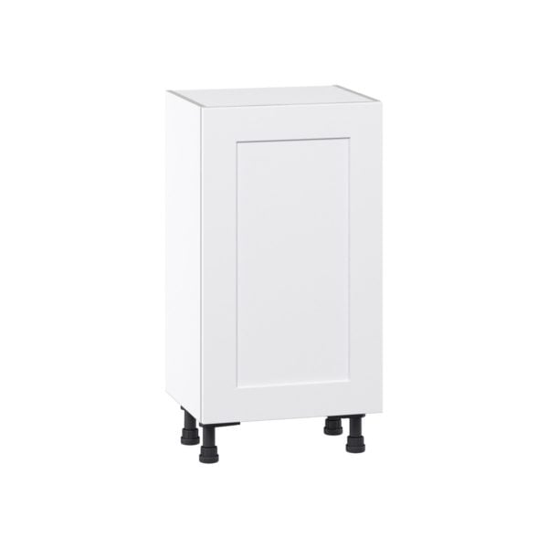 Jasmine Painted Warm White  Shaker Assembled Shallow Base Cabinet with a Full High Door(18 in. W x 34.5 in. H x 14 in. D)