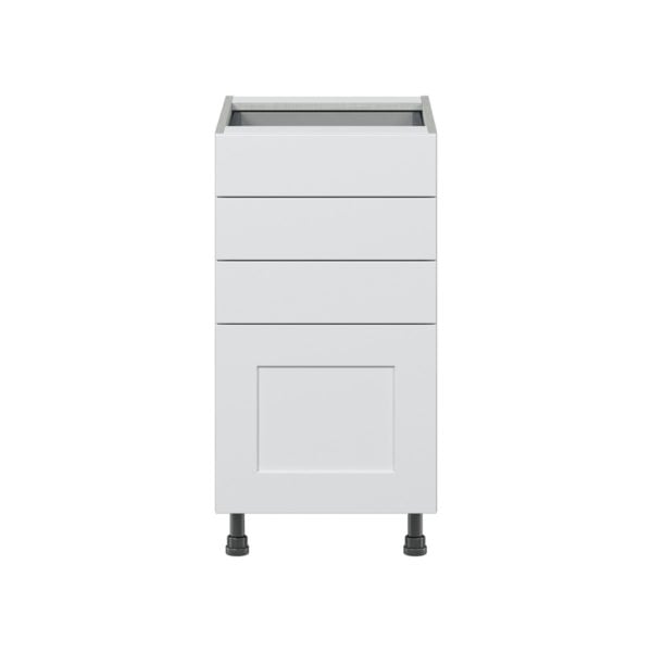 Jasmine Painted Warm White  Shaker Assembled Base Cabinet with 4 Drawers (18 in. W x 34.5 in. H x 24 in. D)