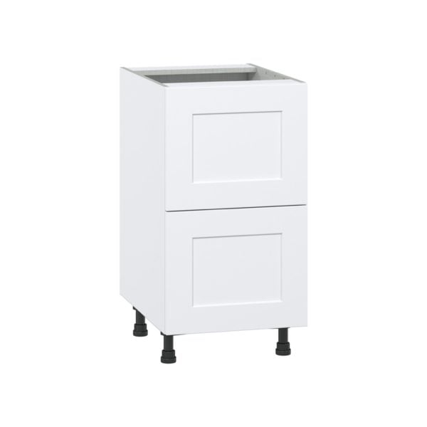 Jasmine Painted Warm White  Shaker Assembled Base Cabinet with 2 Drawers (18 in. W x 34.5 in. H x 24 in. D)