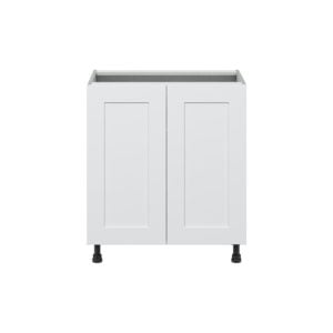 Jasmine Painted Warm White  Shaker Assembled Base Cabinet with 2 Full High Doors (30 in. W x 34.5 in. H x 24 in. D)