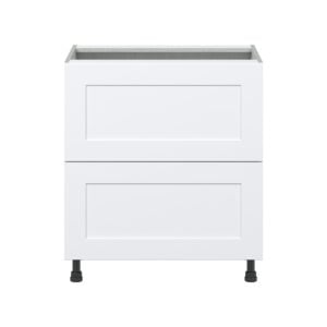 Jasmine Painted Warm White  Shaker Assembled Base Cabinet with 2 Drawers (30 in. W x 34.5 in. H x 24 in. D)