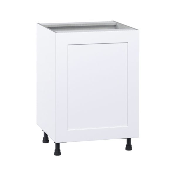 Jasmine Painted Warm White  Shaker Assembled Base Cabinet with a Full High Door and 3 Inner Drawers (24 in. W x 34.5 in. H x 24 in. D)