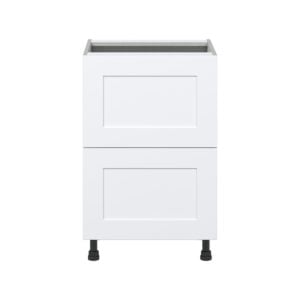 Jasmine Painted Warm White  Shaker Assembled Base Cabinet with 2 Drawers (24 in. W x 34.5 in. H x 24 in. D)