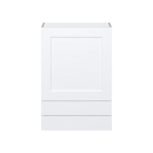 Jasmine Painted Warm White  Shaker Assembled Wall  Cabinet with a Door and Two 5 in. Drawers (24 in. W x 35 in. H x 14 in. D)