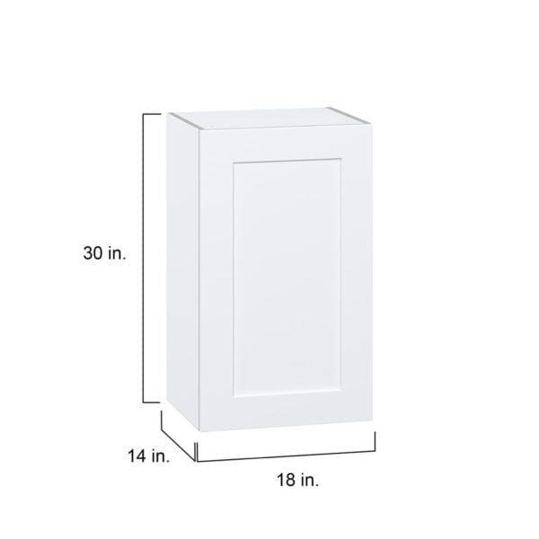 Jasmine Painted Warm White  Shaker Assembled Wall  Cabinet with Full high Door (18 in. W x 30 in. H x 14 in. D)