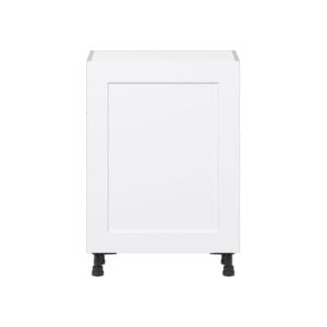 Jasmine Painted Warm White  Shaker Assembled Shallow Base Cabinet with a Full High Door (24 in. W x 34.5 in. H x 14 in. D)