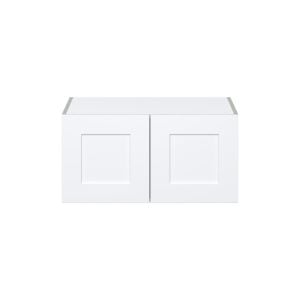 Jasmine Painted Warm White  Shaker Assembled Deep Wall Bridge Cabinet (30 in. W X 15 in. H X 24 in. D)