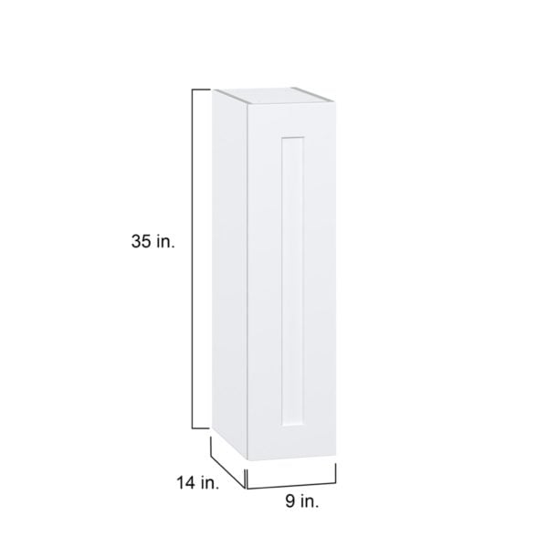 Jasmine Painted Warm White  Shaker Assembled Wall  Cabinet with Full High Door (9 in. W x 35 in. H x 14 in. D)