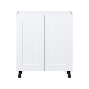 Jasmine Painted Warm White  Shaker Assembled Shallow Base Cabinet with 2 Full High Doors (30 in. W x 34.5 in. H x 14 in. D)