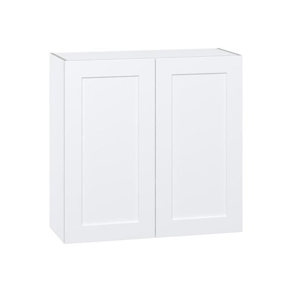 Jasmine Painted Warm White  Shaker Assembled Wall  Cabinet with 2 Full High Doors (36 in. W x 35 in. H x 14 in. D)