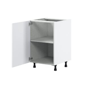 Jasmine Painted Warm White  Shaker Assembled Base Cabinet with a Full High Door (21 in. W x 34.5 in. H x 24 in. D)