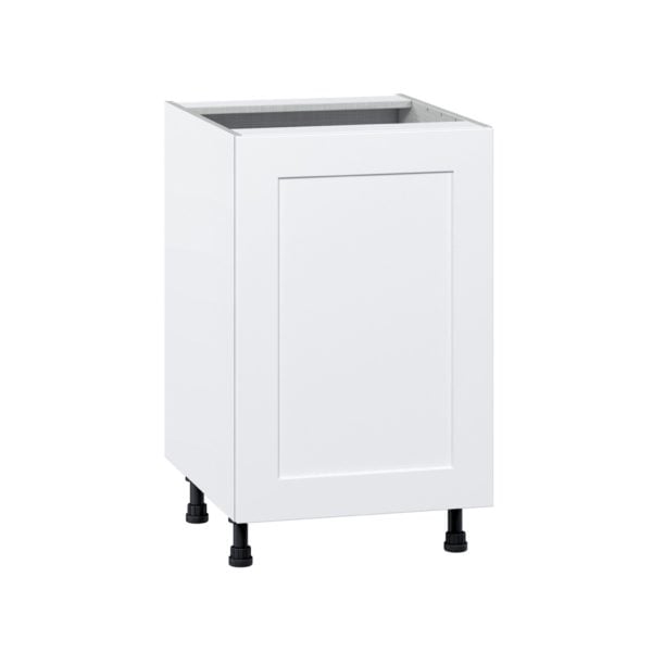 Jasmine Painted Warm White  Shaker Assembled Base Cabinet with a Full High Door (21 in. W x 34.5 in. H x 24 in. D)