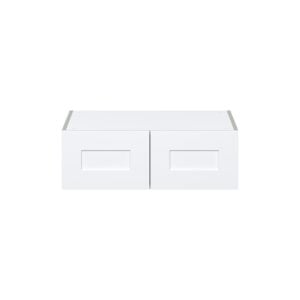 Jasmine Painted Warm White  Shaker Assembled Deep Wall Bridge Cabinet (30 in. W X 10 in. H X 24 in. D)