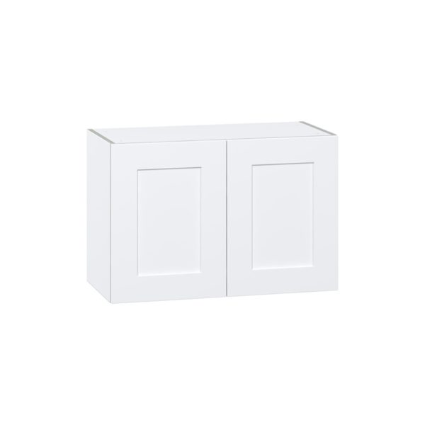 Jasmine Painted Warm White  Shaker Assembled  Wall Bridge Cabinet (30 in. W X 20 in. H X 14 in. D)