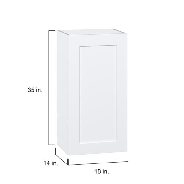 Jasmine Painted Warm White  Shaker Assembled Wall  Cabinet with Full High Door (18 in. W x 35 in. H x 14 in. D)