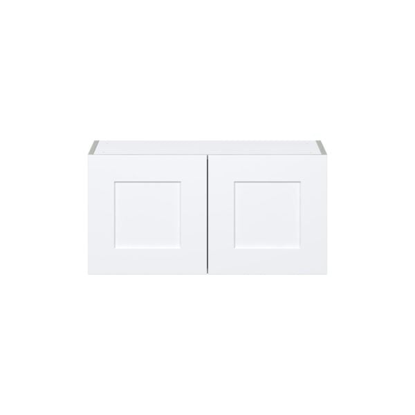 Jasmine Painted Warm White  Shaker Assembled Wall Bridge  Cabinet (30 in. W X 15 in. H X 14 in. D)