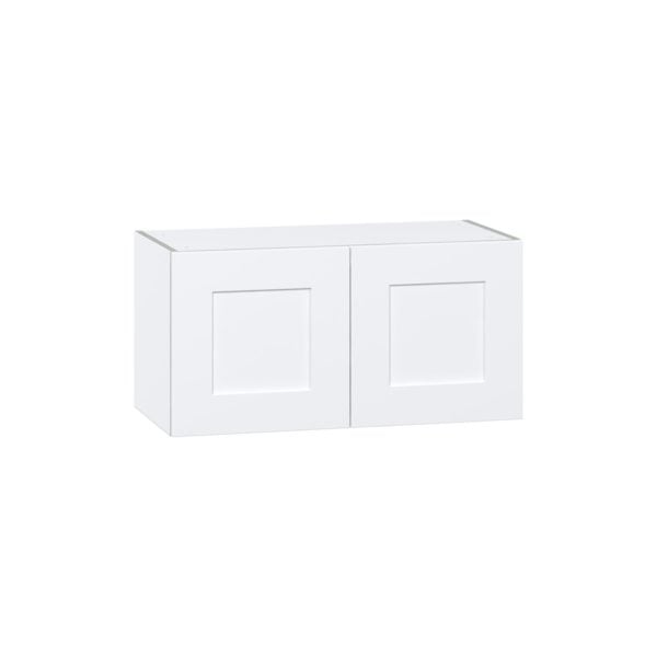 Jasmine Painted Warm White  Shaker Assembled Wall Bridge  Cabinet (30 in. W X 15 in. H X 14 in. D)