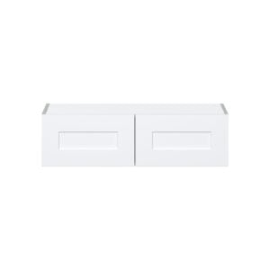 Jasmine Painted Warm White  Shaker Assembled Wall Bridge  Cabinet (36 in. W X 10 in. H X 14 in. D)