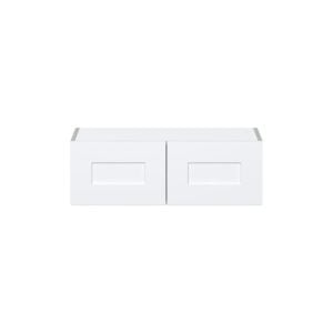 Jasmine Painted Warm White  Shaker Assembled Wall Bridge  Cabinet (30 in. W x 10 in. H x 14 in. D)